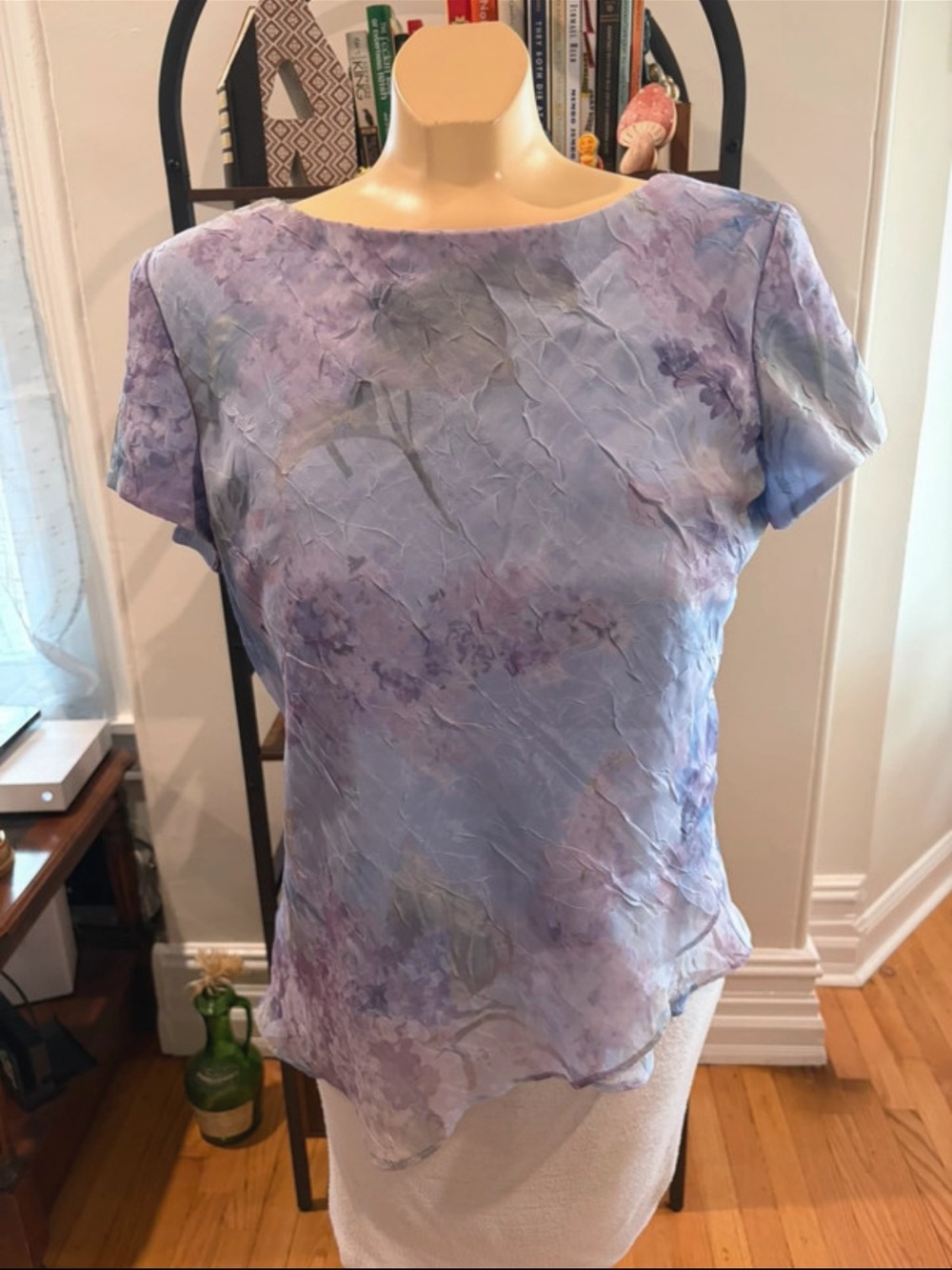 Vintage Purple Floral Blouse